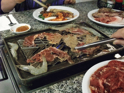 Barbecue in a Korean restaurant