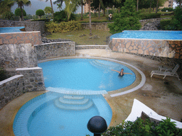 Miaomiao in the swimming pool at the Gloria Resort Sanya