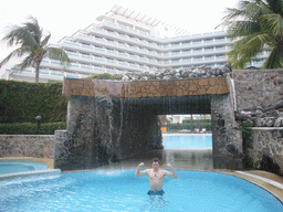 Tim in the swimming pool at the Gloria Resort Sanya