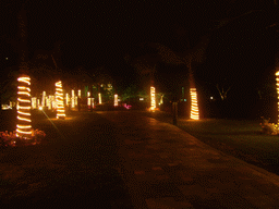 The gardens of the Gloria Resort Sanya, by night