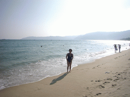 Miaomiao at the beach of Yalong Bay