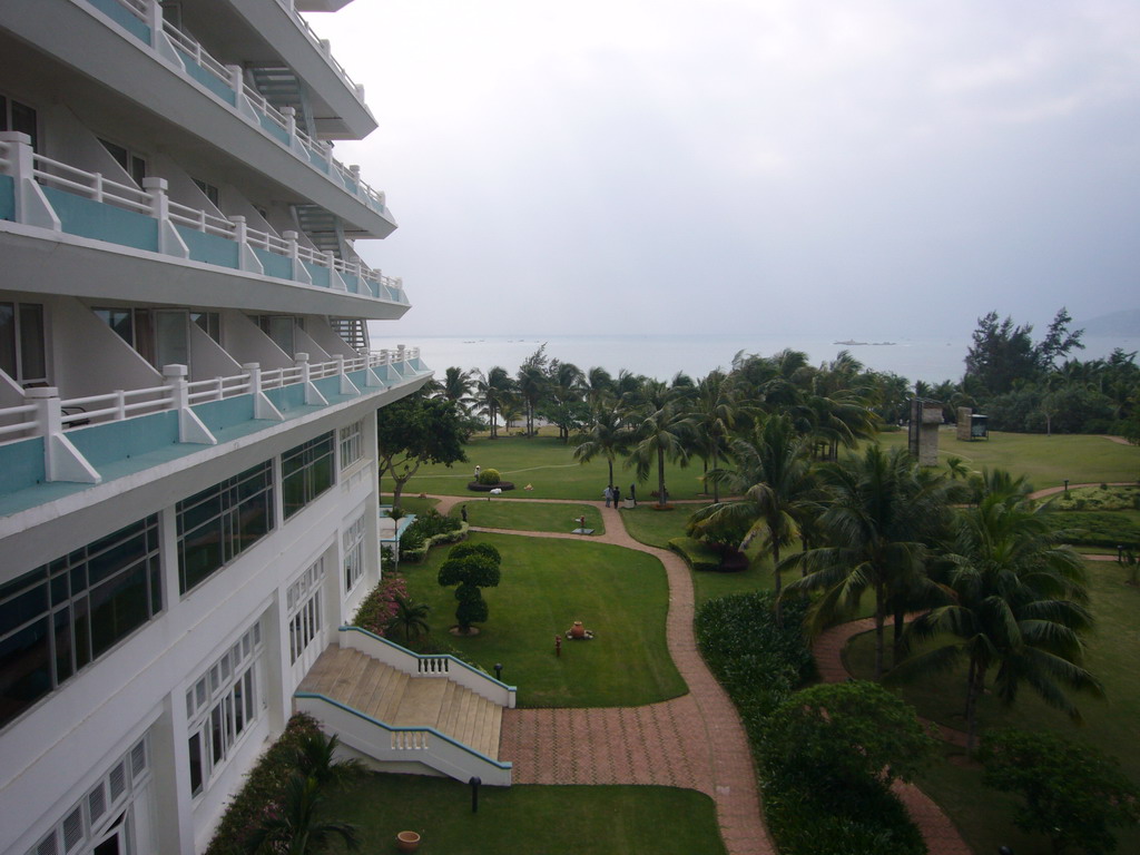 The gardens of the Gloria Resort Sanya and Yalong Bay, viewed from above