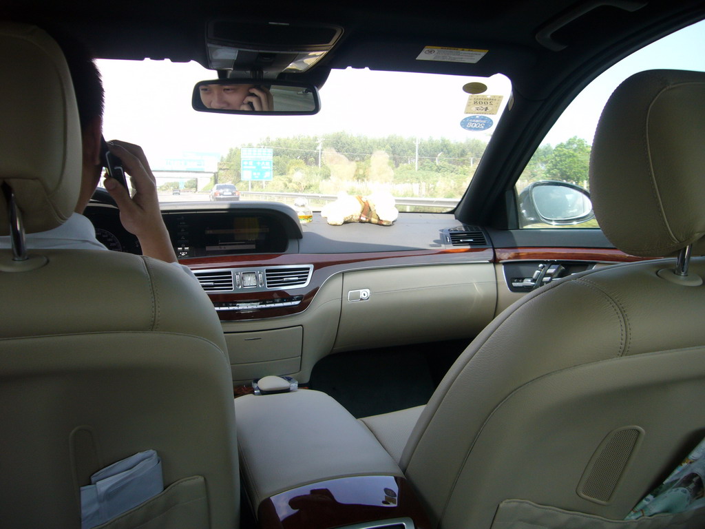 Interior of the taxi from the Gloria Resort Sanya to the Sanya Phoenix International Airport