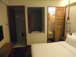 Bedroom and bathroom in our suite at the Ocean Sonic Resort