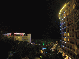 View from the balcony of our suite at the Ocean Sonic Resort, by night