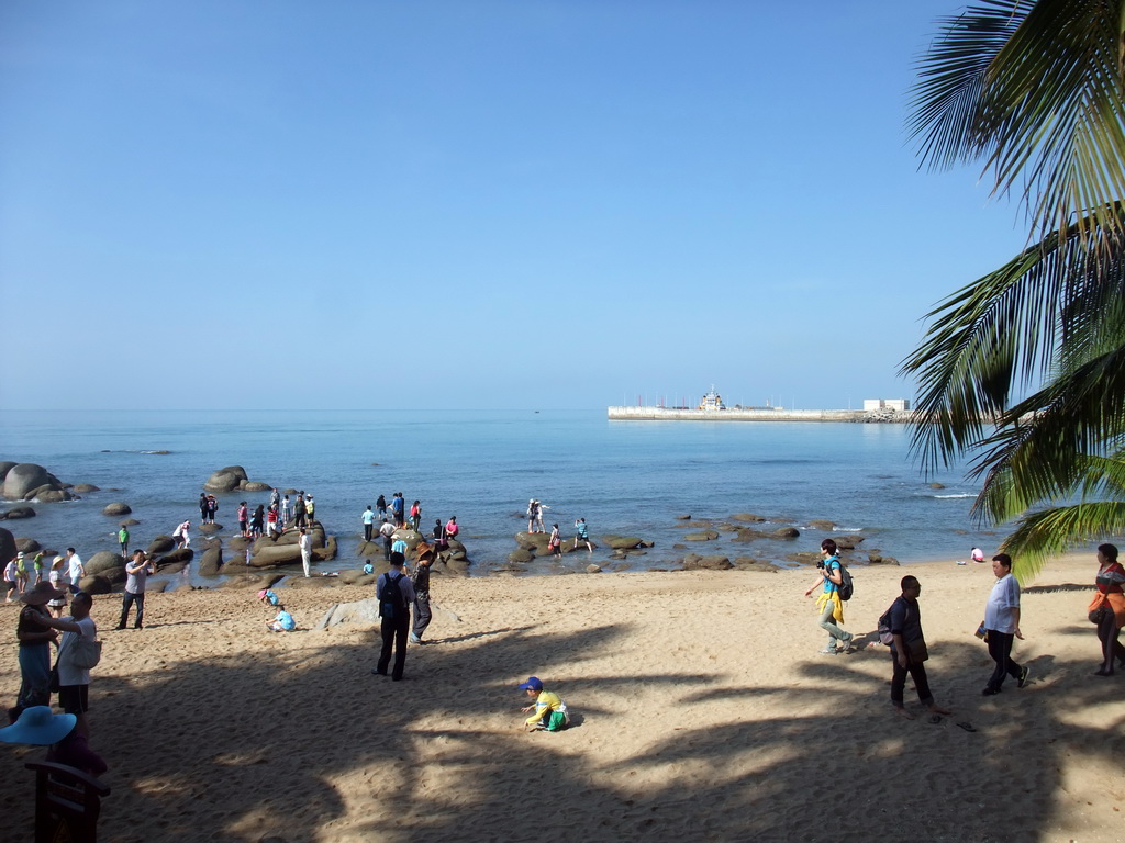 Beach and pier at the Sanya Nanshan Dongtian Park