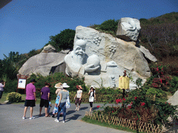 `Great Southern Antarctic Longevity` stone sculpture at the Sanya Nanshan Dongtian Park