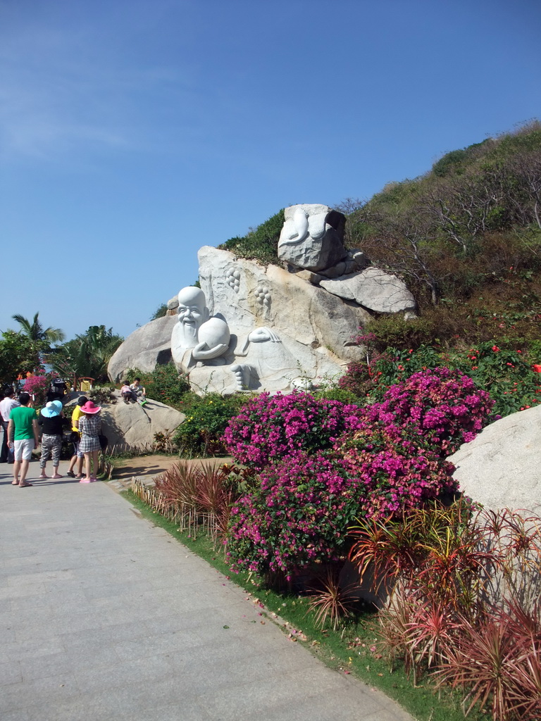 `Great Southern Antarctic Longevity` stone sculpture at the Sanya Nanshan Dongtian Park