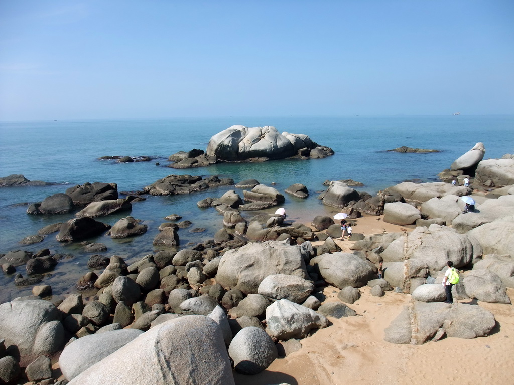 `Fairy Peach Stone` and other rocks at the beach of the Sanya Nanshan Dongtian Park