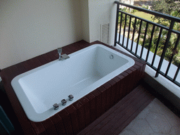 Bathtub on the balcony of our suite at the Ocean Sonic Resort
