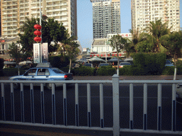 Buildings at Sanyawan Road, viewed from a car