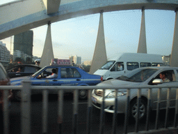 The Yuechuan Bridge over the Sanyahe River, viewed from a car