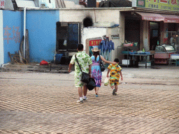 People with Hawaiian clothing at Fenghuang Road