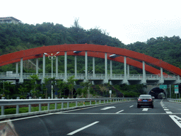 Bridge and the Miaojing Tunnel at the G98 Hainan Ring Road Expressway, viewed from the car
