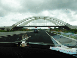 Bridge over the G98 Hainan Ring Road Expressway, viewed from the car
