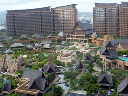 The central area with the Amazon Jungle Water Park of the Sanya Bay Mangrove Tree Resort, viewed from the balcony of our room