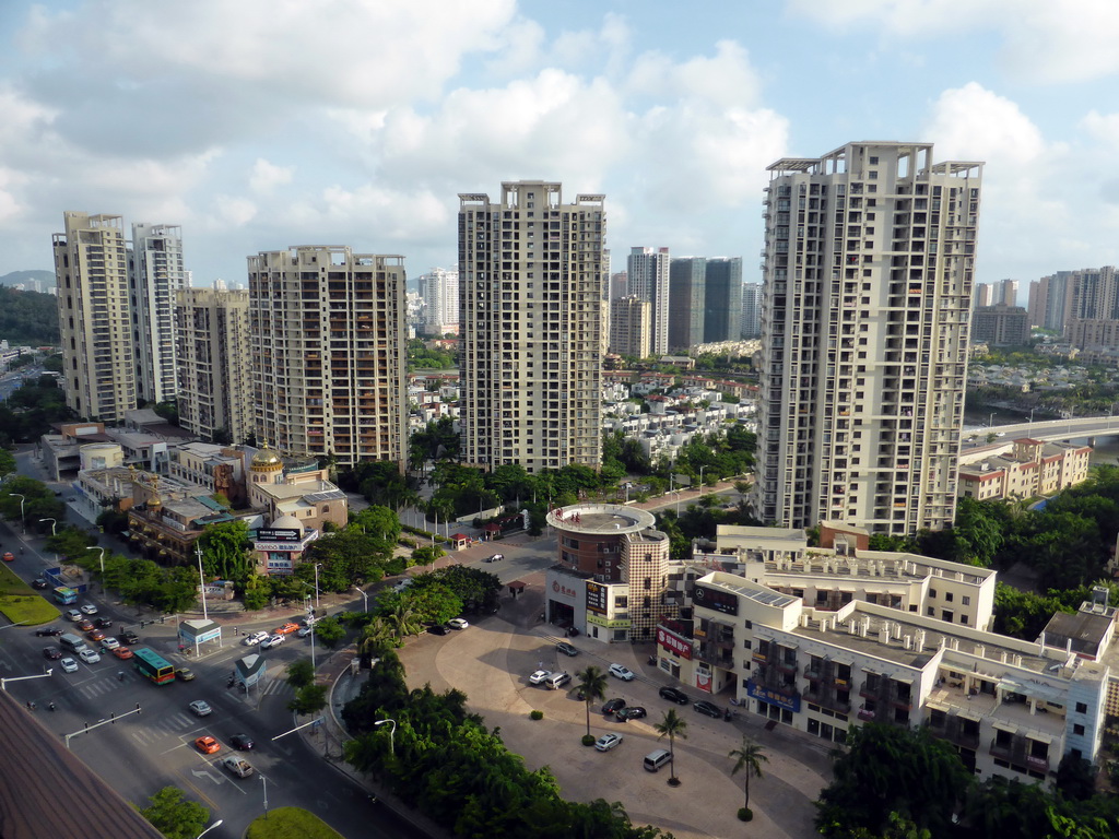 Buildings at Sanyahe East Road, viewed from our floor at the Sanya Bay Mangrove Tree Resort