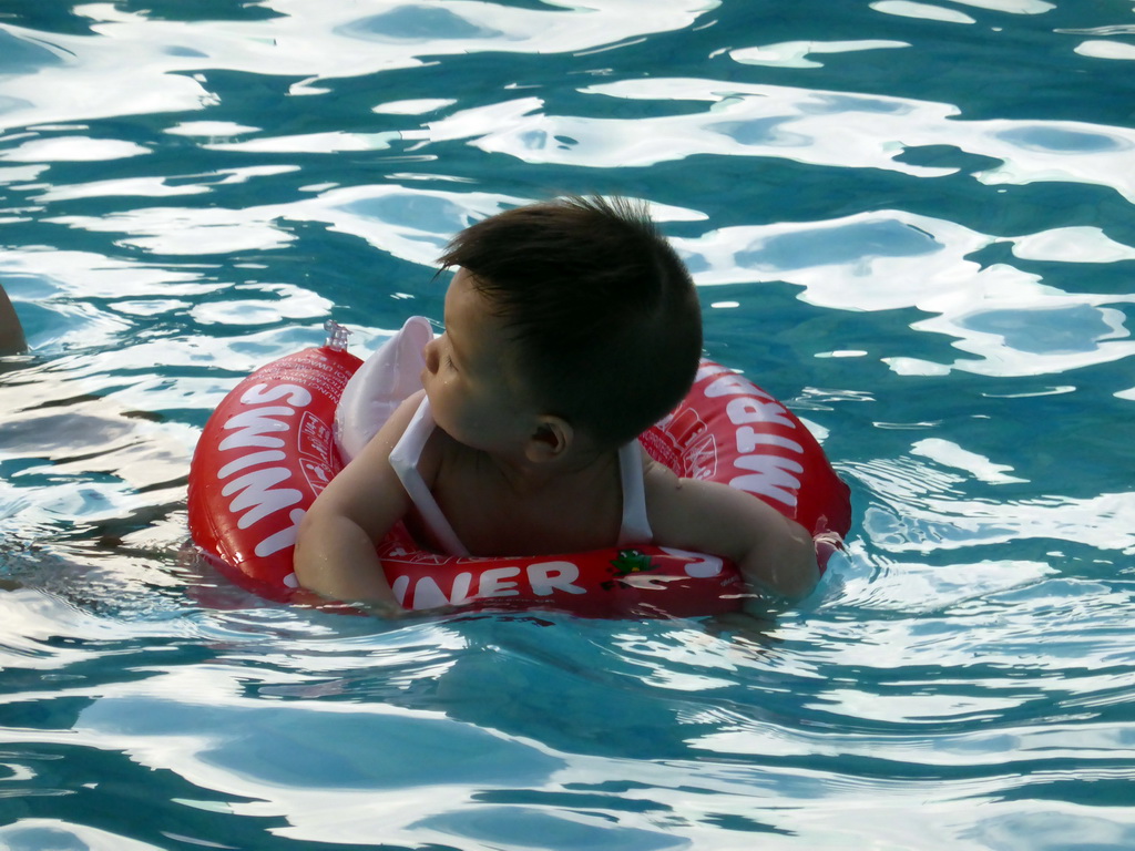 Max in the swimming pool of the Sanya Bay Mangrove Tree Resort