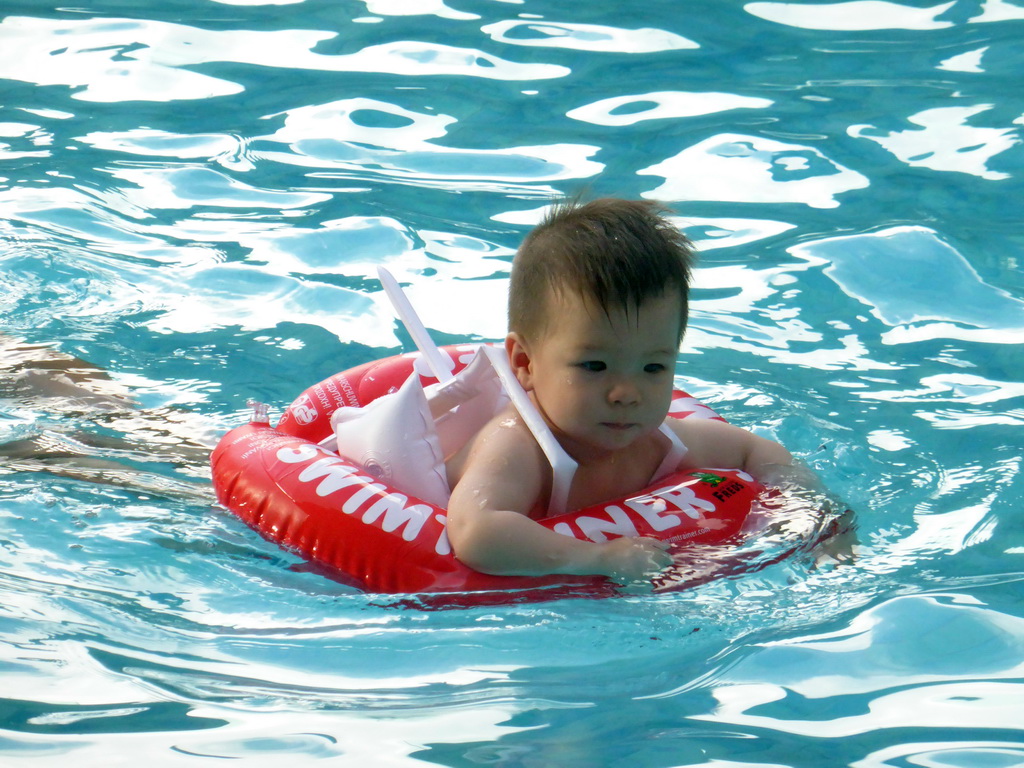 Max in the swimming pool of the Sanya Bay Mangrove Tree Resort