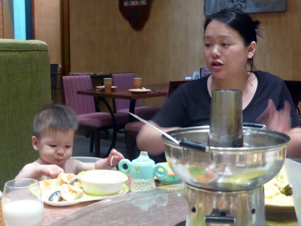 Miaomiao and Max having dinner at the Thai Restaurant at the central area of the Sanya Bay Mangrove Tree Resort