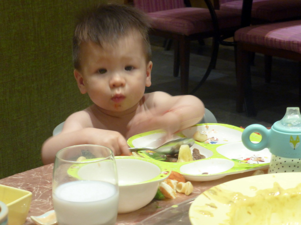 Max having dinner at the Thai Restaurant at the central area of the Sanya Bay Mangrove Tree Resort