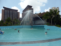 Swimming pool of the Amazon Jungle Water Park at the central area of the Sanya Bay Mangrove Tree Resort