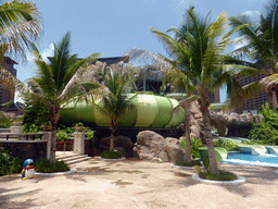 Slides at the Amazon Jungle Water Park at the central area of the Sanya Bay Mangrove Tree Resort