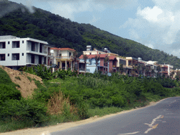 Buildings along the 223 National Road near Xiazhuluocun, viewed from the car