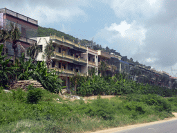 Buildings along the 223 National Road near Xiazhuluocun, viewed from the car