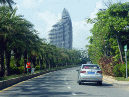 Haitang North Road with one of the resorts, viewed from the car