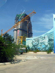 One of the resorts at Haitang North Road, viewed from the car