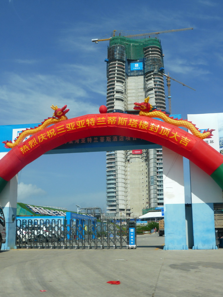One of the resorts at Haitang North Road, viewed from the car