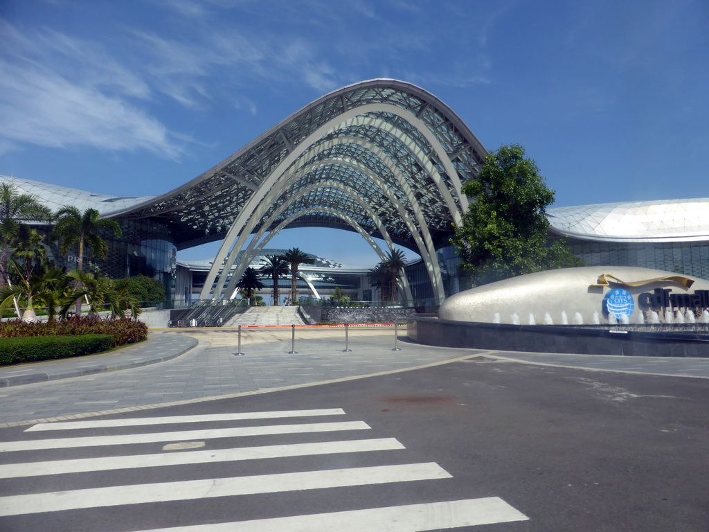 Front entrance of the Sanya Begonia Bay International Shopping Centre at Haitang North Road, viewed from the car