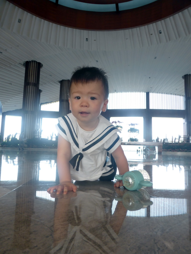 Max in the lobby of the InterContinental Sanya Haitang Bay Resort