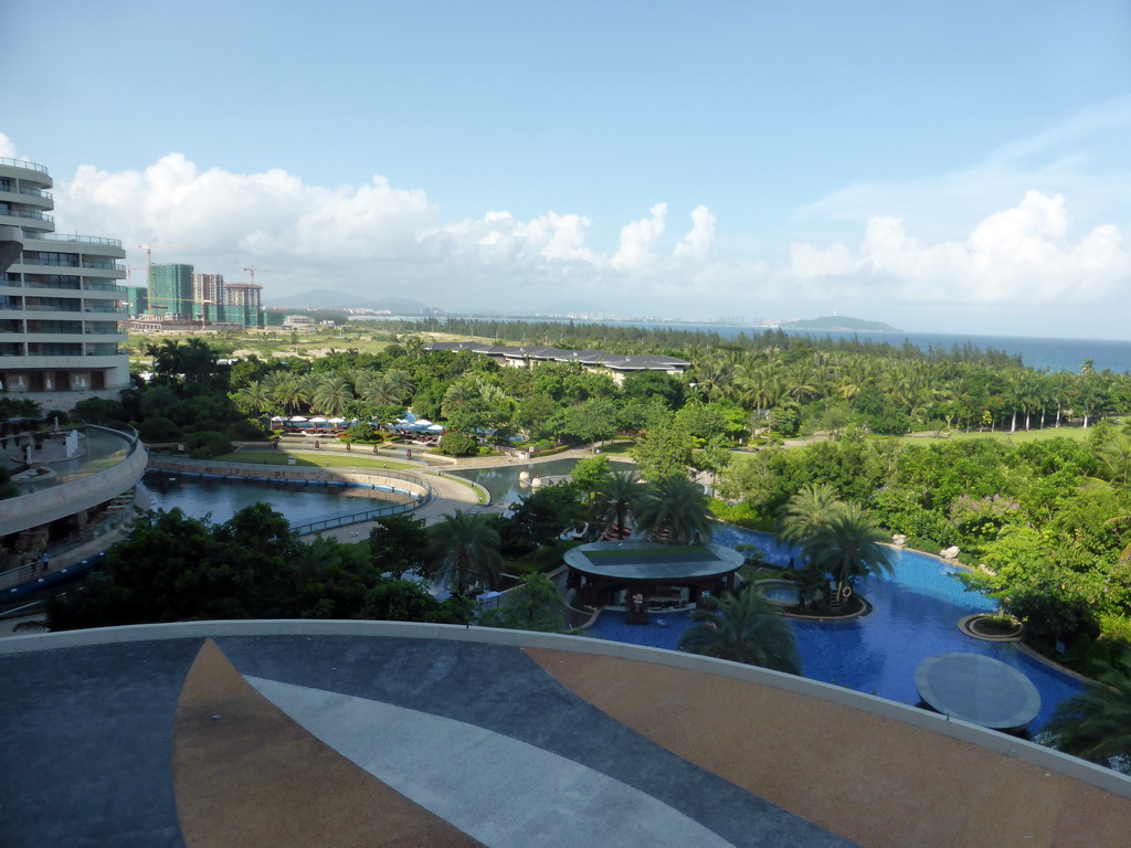 The swimming pool of the InterContinental Sanya Haitang Bay Resort and Tufu Bay, viewed from the balcony of our room