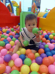 Max playing in the ball pit in the Play Room of the InterContinental Sanya Haitang Bay Resort