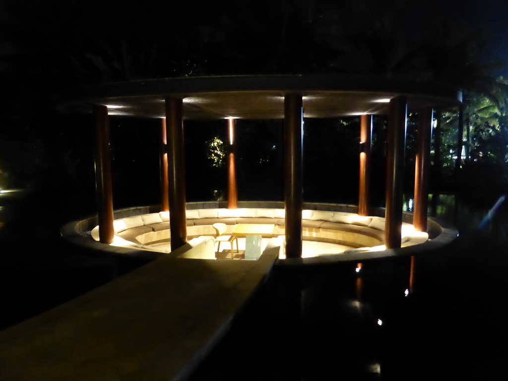 Patio in the garden of the InterContinental Sanya Haitang Bay Resort, by night