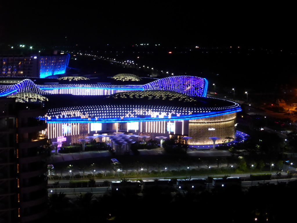 The Sanya Begonia Bay International Shopping Centre, viewed from the top floor of the InterContinental Sanya Haitang Bay Resort, by night