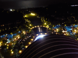 Swimming pool, garden and beach of the InterContinental Sanya Haitang Bay Resort, viewed from the top floor, by night