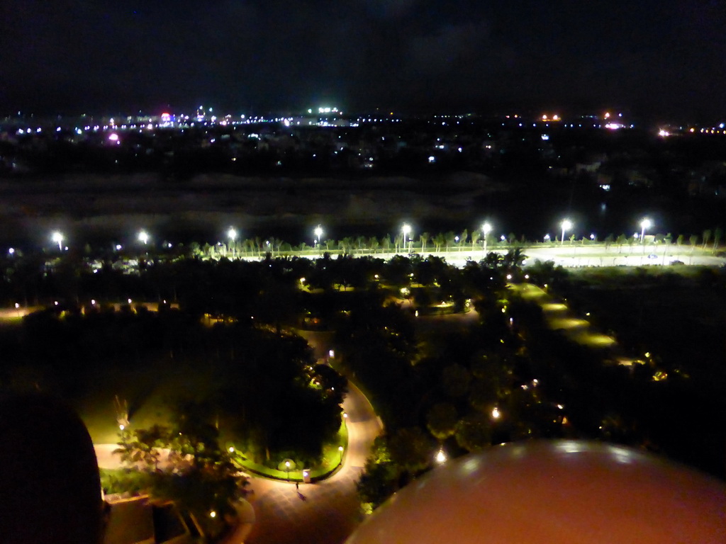 Haitang Road and surroundings, viewed from the top floor of the InterContinental Sanya Haitang Bay Resort, by night