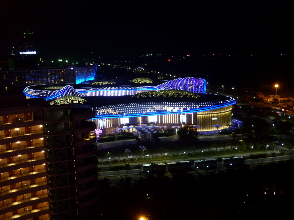 The Sanya Begonia Bay International Shopping Centre, viewed from the top floor of the InterContinental Sanya Haitang Bay Resort, by night