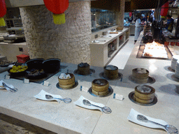 Buffet tables at the Cove restaurant at the InterContinental Sanya Haitang Bay Resort