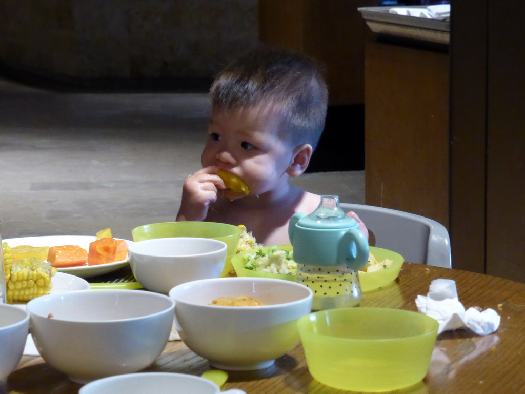 Max having breakfast at the Cove restaurant at the InterContinental Sanya Haitang Bay Resort