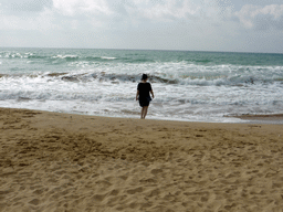 Miaomiao at the beach of the InterContinental Sanya Haitang Bay Resort