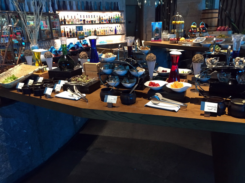 Buffet table at the Aqua restaurant at the InterContinental Sanya Haitang Bay Resort