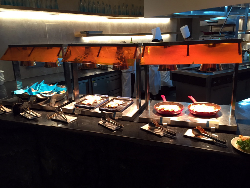 Buffet table at the Aqua restaurant at the InterContinental Sanya Haitang Bay Resort