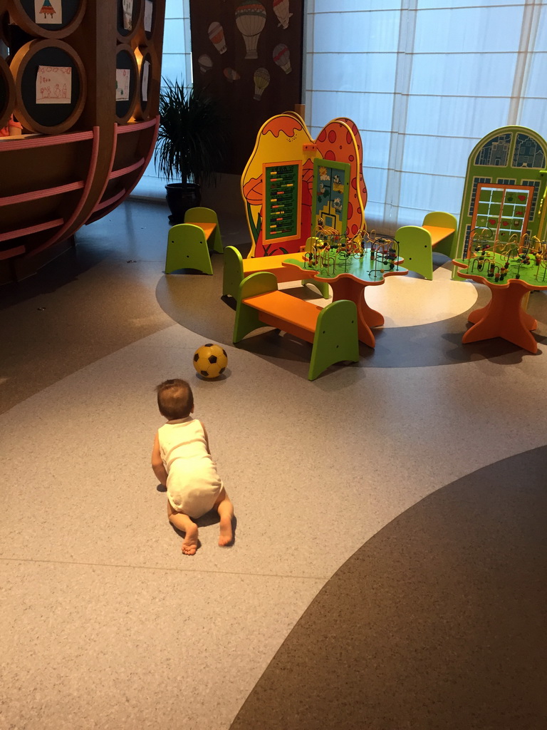 Max playing in the Play Room of the InterContinental Sanya Haitang Bay Resort