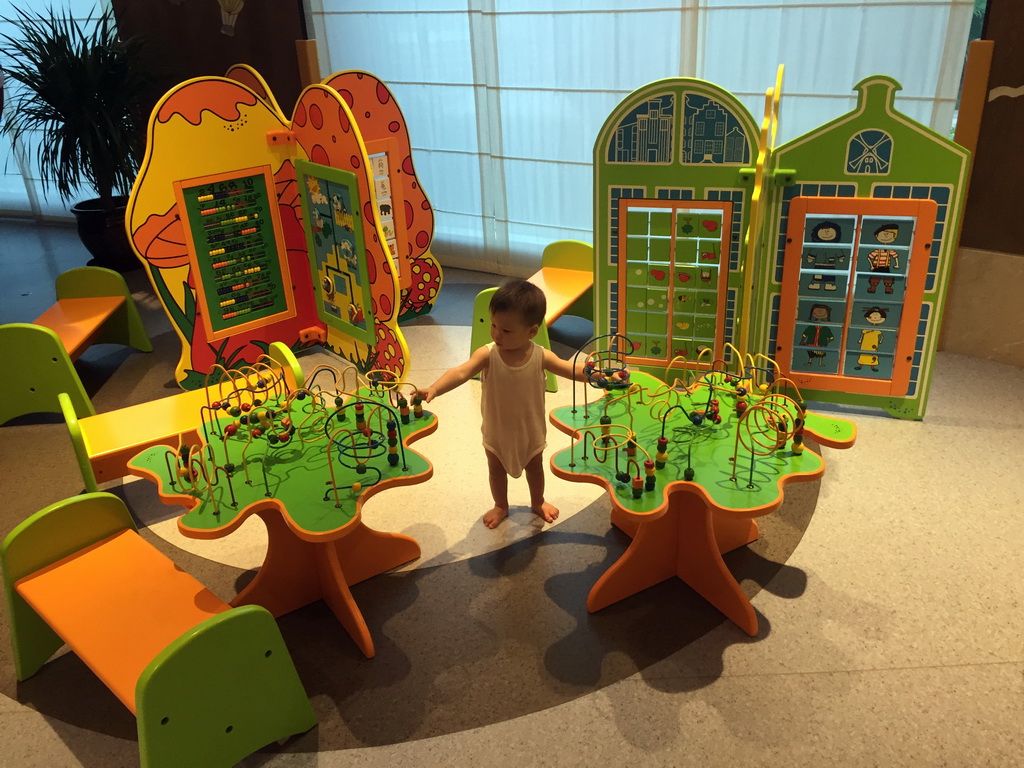 Max playing in the Play Room of the InterContinental Sanya Haitang Bay Resort