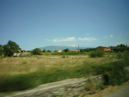 Countryside near Sault in the Provence, with the Mont Ventoux in the distance
