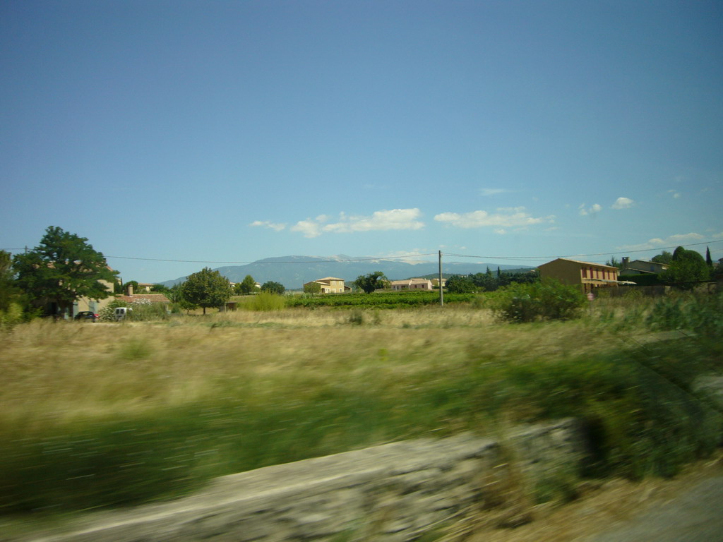 Countryside near Sault in the Provence, with the Mont Ventoux in the distance